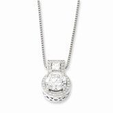 Sterling Silver 925 Necklace with 39 CZ Stones Elegant Design - 18